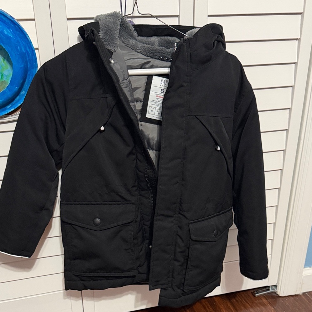 GAP Kids Black Puffer Jacket with Hood